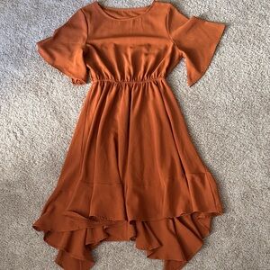 Elegant Rust Orange Women's Dress